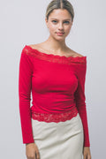 BLUSA MANGA LARGA CON ENCAJE