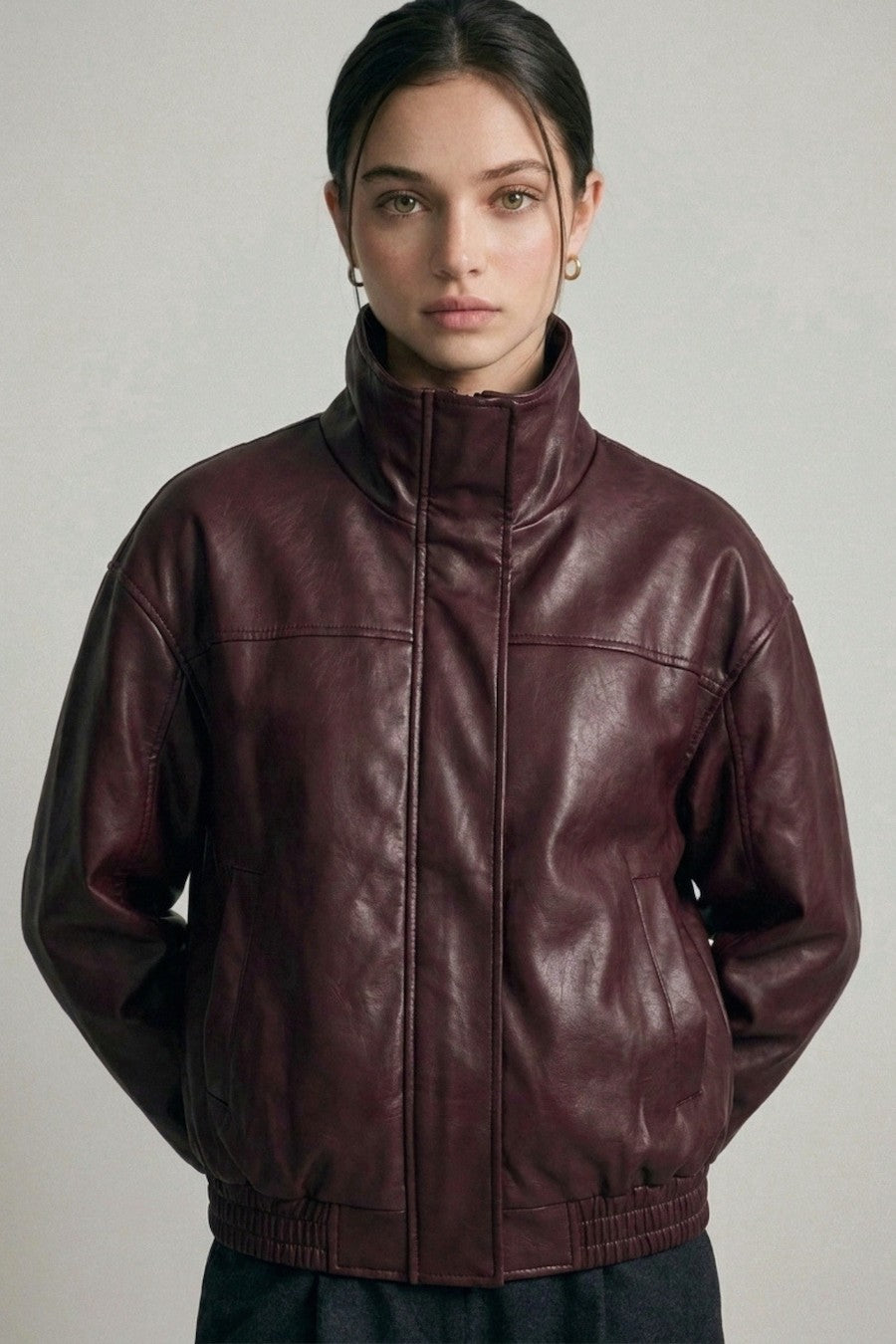 CHAQUETA BOMBER CUERINA