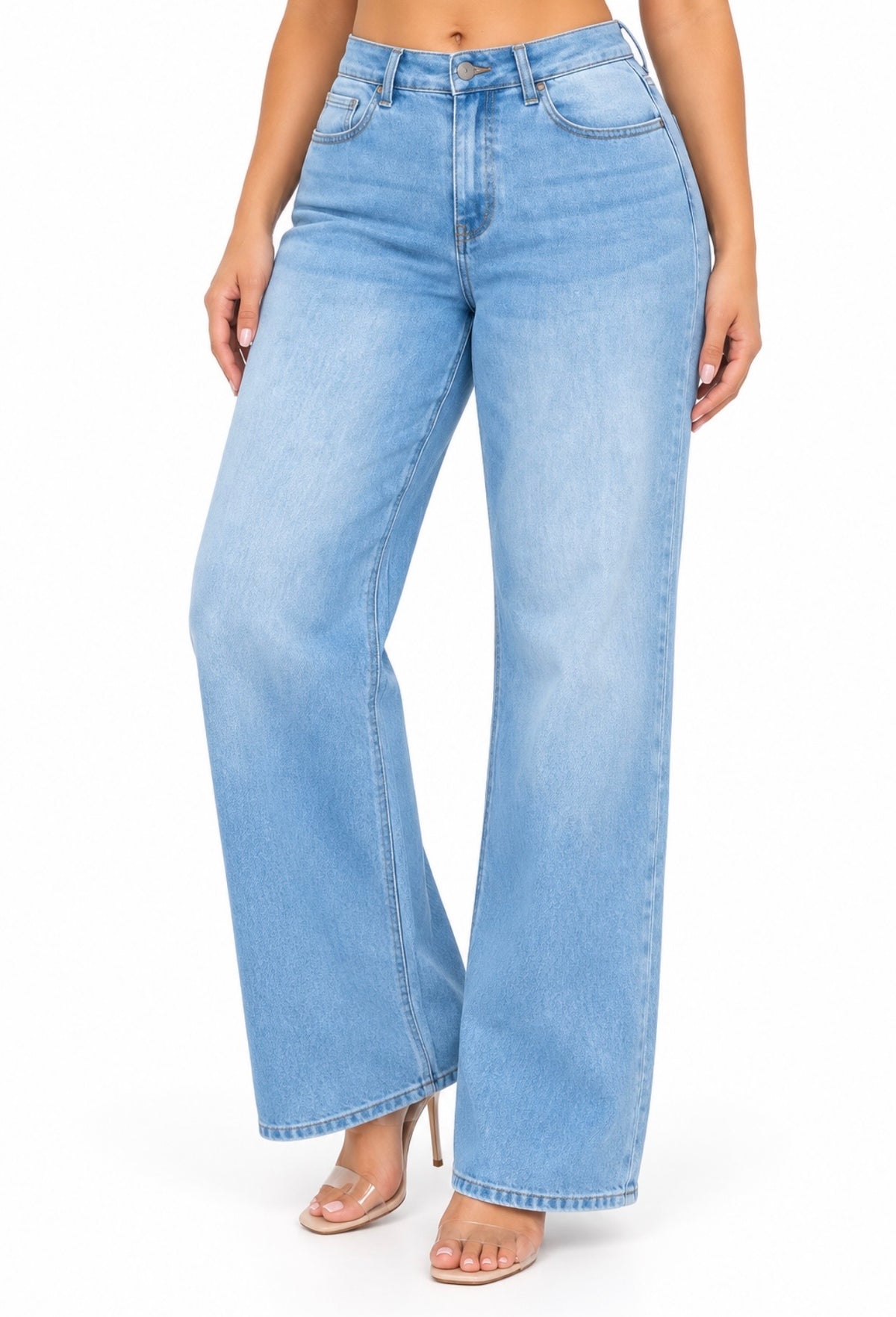 PANTALON WIDE LEG AZUL CLARO