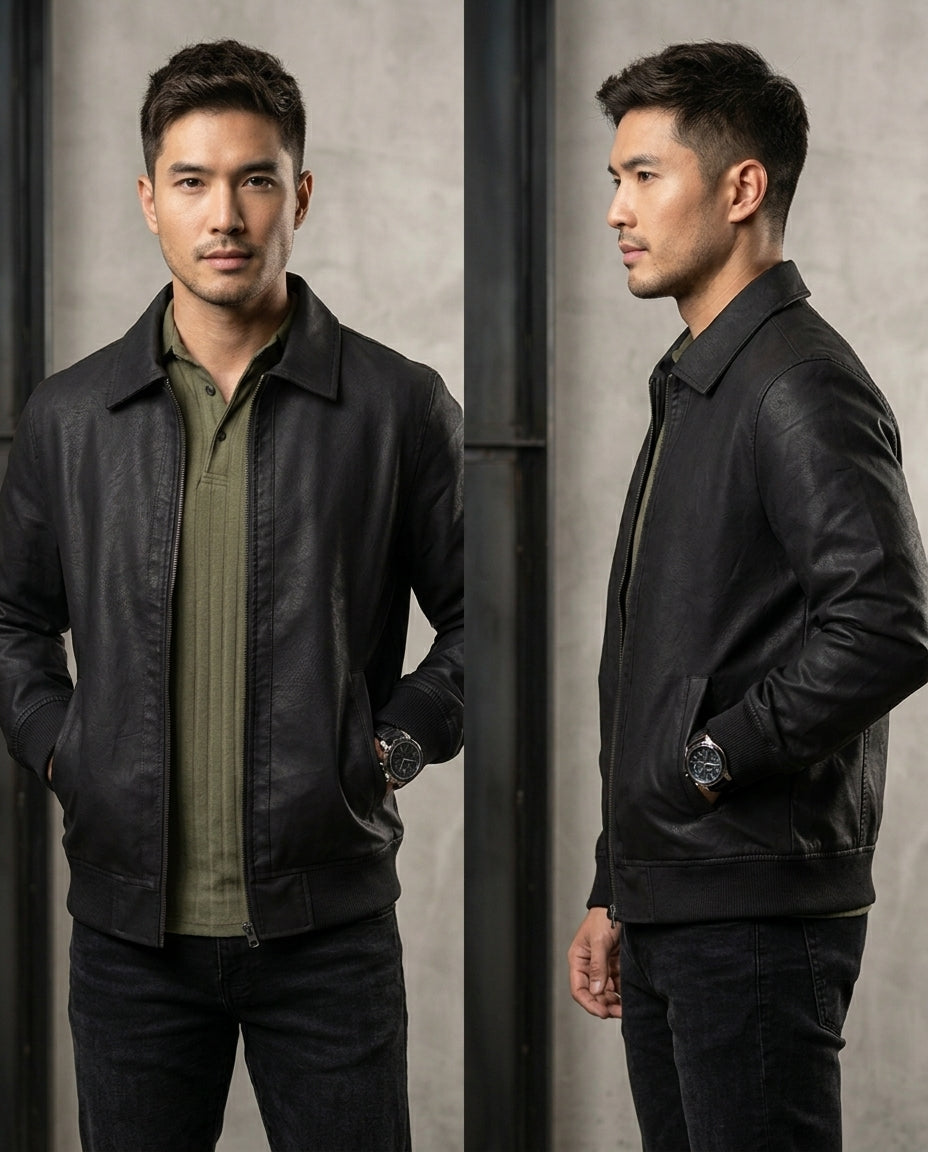 JACKET BOMBER DE CUERINA