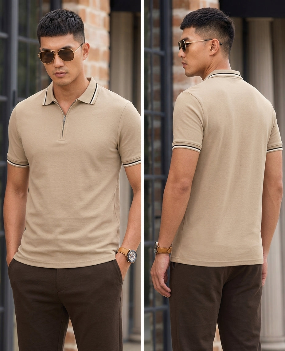 CAMISETA POLO MEDIA CREMALLERA