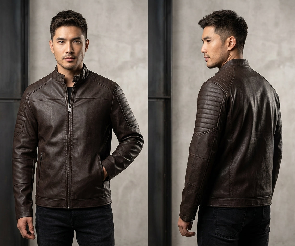 JACKET BIKER DE CUERINA