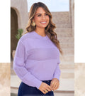 BLUSA TEJIDA PUNTO CALADO MANGA LARGA