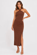 VESTIDO CUELLO HALTER CRUZADO