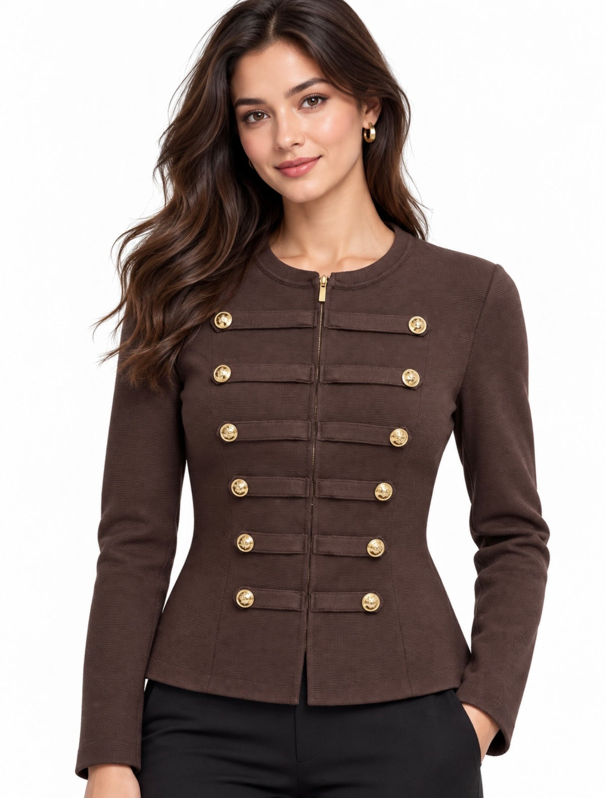 BLUSA ESTILO MILITAR BOTONES DORADOS